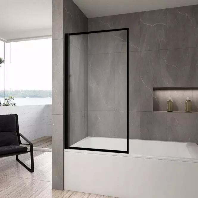 Kád üveglap Lagos fix rögzített 80x140 black,3