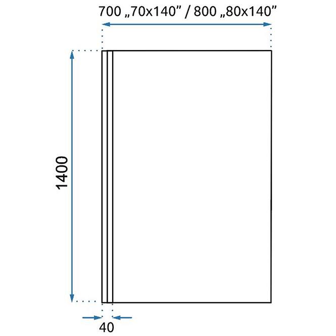 Kád üveglap Lagos-1 fix rögzített 70x140 black