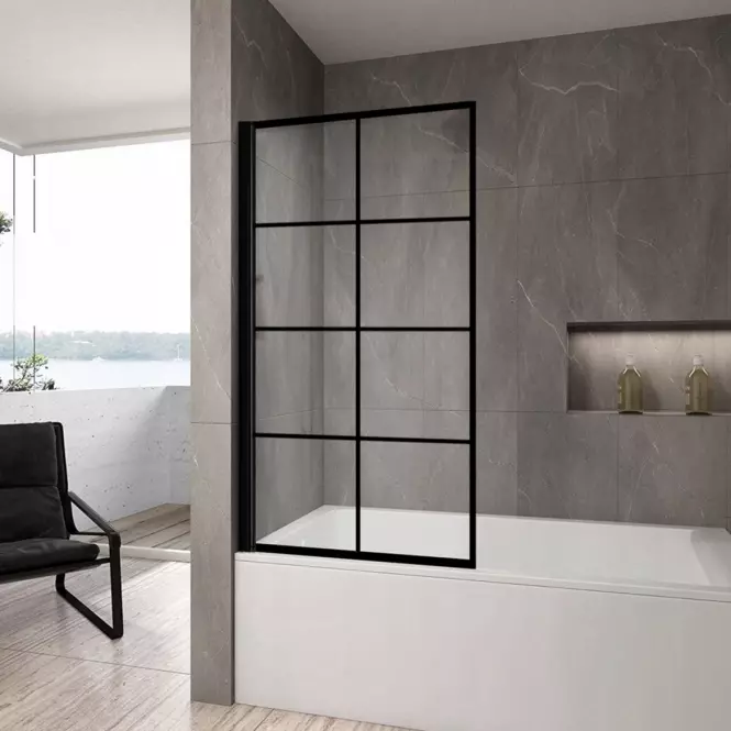 Kád üveglap Lagos-1 fix rögzített 80x140 black