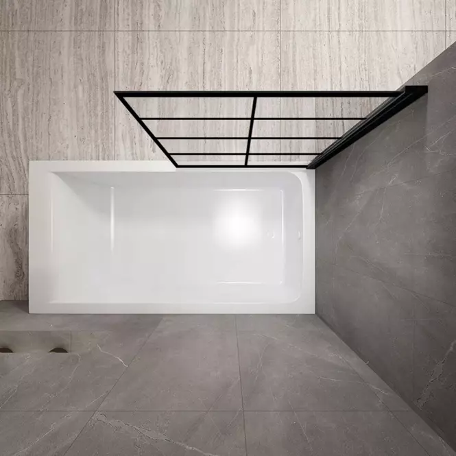 Kád üveglap Lagos-1 fix rögzített 80x140 black