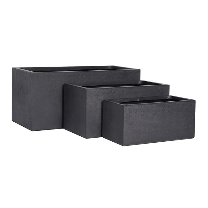 Virágcserép LT24683-3S 80x37x37 P190 fekete