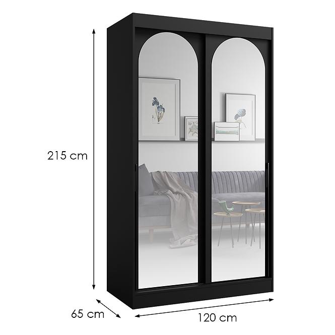 Szekrény 2d Modin 120 Fekete,2