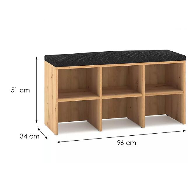 Cipősszekrény RENES 01 Tölgy Artisan/fekete