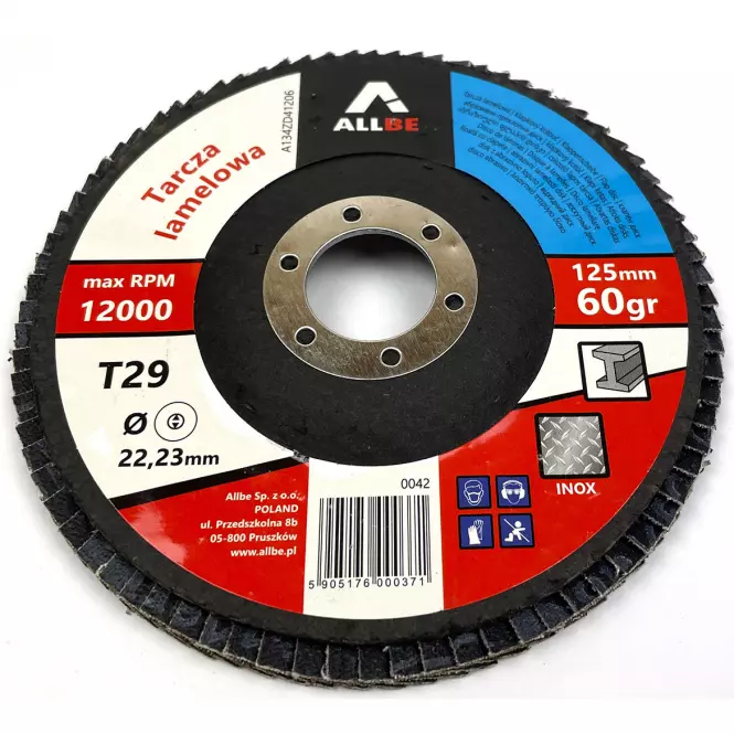 Lamellás csiszolókorong fémhez 125 mm P60