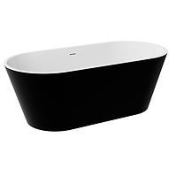 Szabadon álló kád  Deeva matt B&W 170/80 + szifon čierny mat