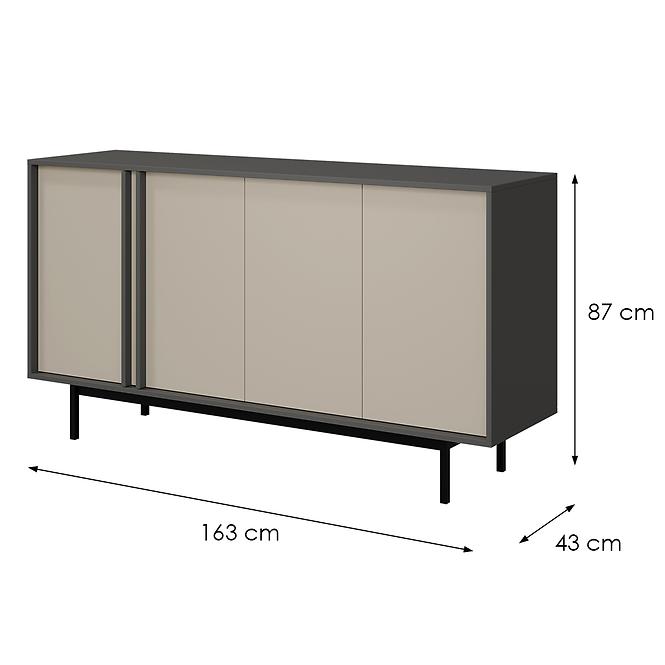 Komód 160 Alsy 6 Világos bézs/Antracit,2