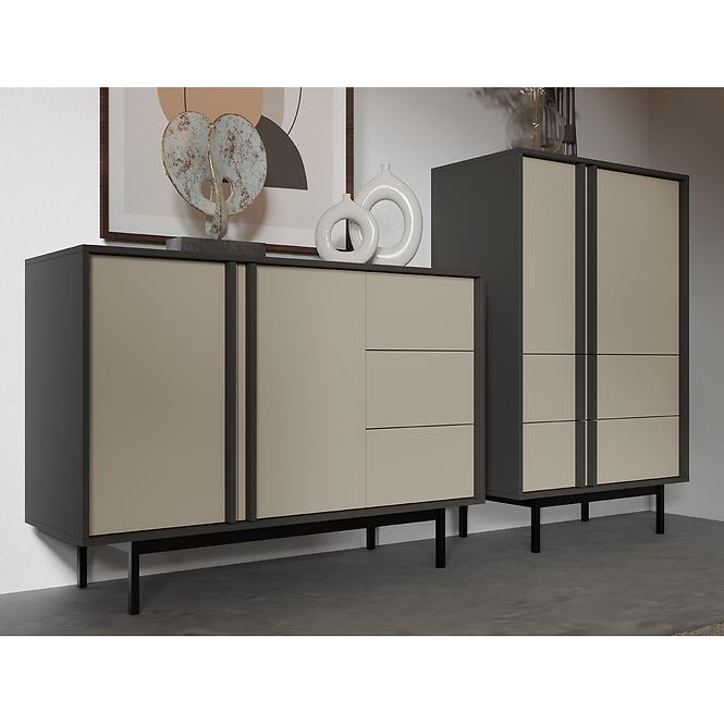 Komód 120 Alsy 7 Világos bézs/Antracit,3