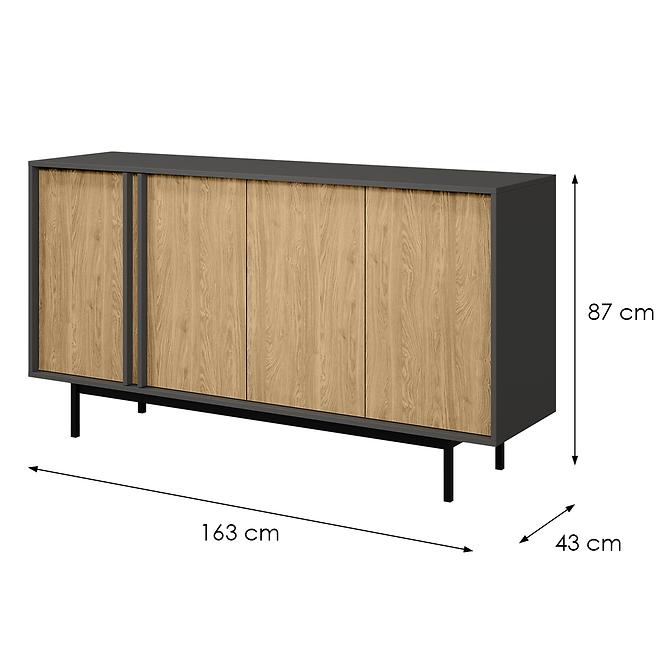 Komód 160 Alsy 6 Olajozott tölgy/Antracit,2