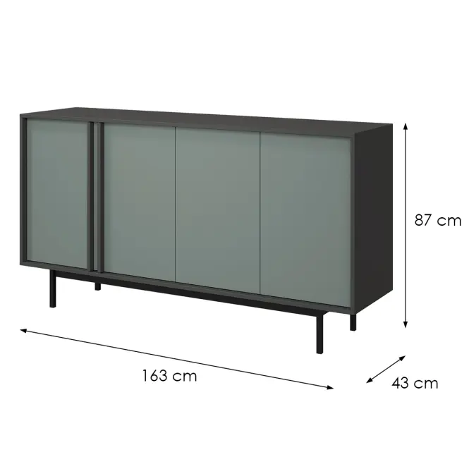 Komód 160 Alsy 6 Aloé/Antracit