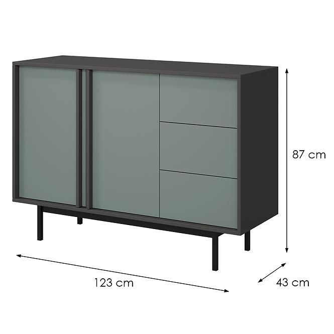 Komód 120 Alsy 7 Aloé/Antracit