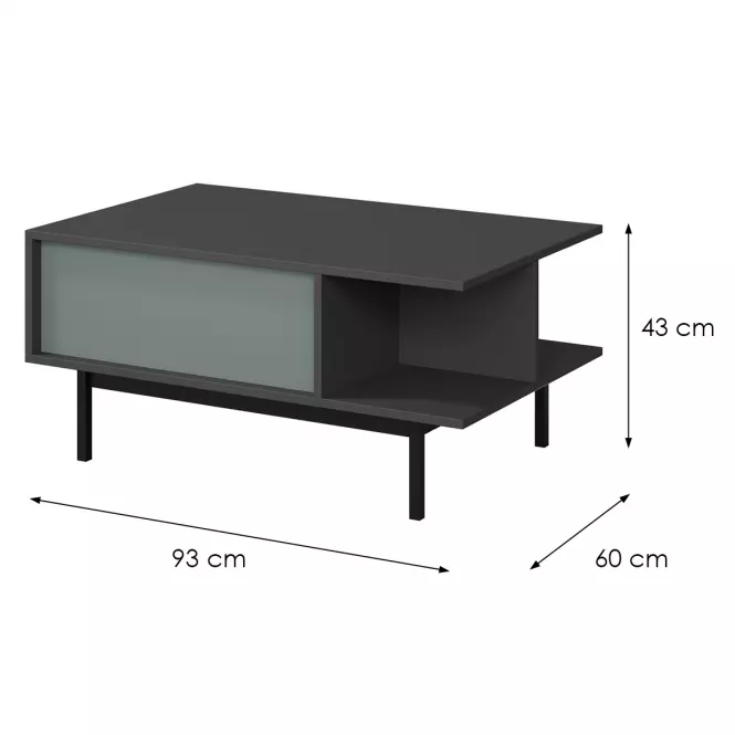 Dohányzóasztal Alsy 12 Aloé/Antracit