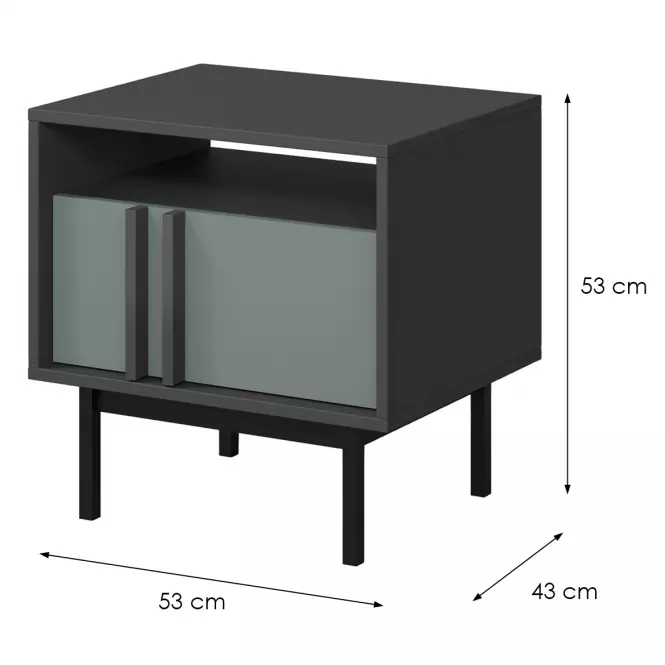 Éjjeliszekrény Alsy 13 Aloé/Antracit