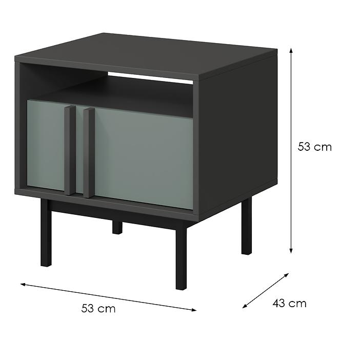 Éjjeliszekrény Alsy 13 Aloé/Antracit