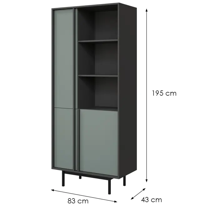Vitrin Alsy 2 Aloé/Antracit