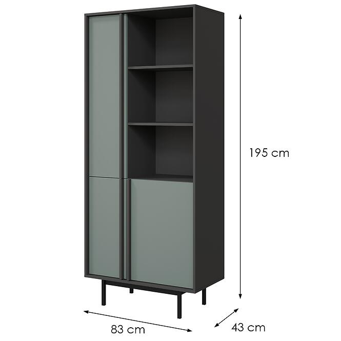Vitrin Alsy 2 Aloé/Antracit,2