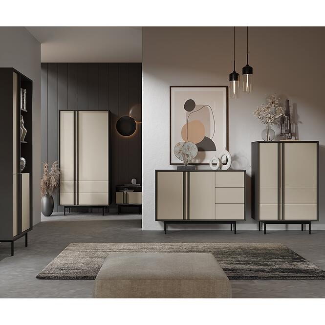 Vitrin Alsy 4 Világos bézs/Antracit,3
