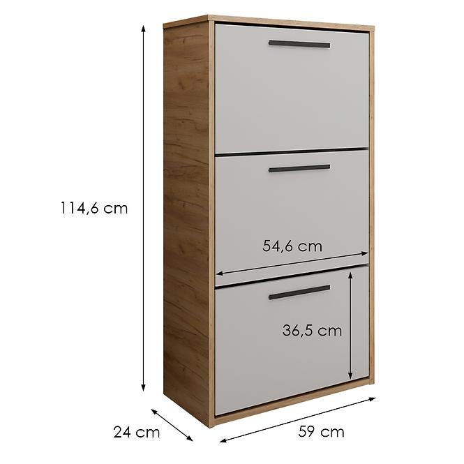 Cipősszekrény Asper függő Fr. Fehér/Craft,2