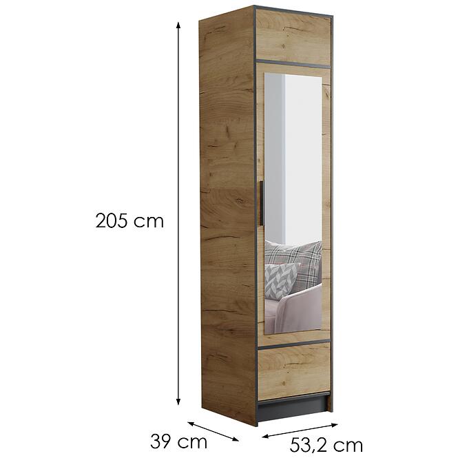 Szekrény Roj 1d tölgy Craft,2