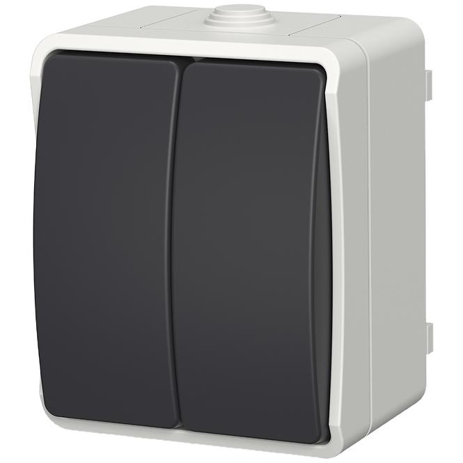 Kapcsoló gyertyatartó AQUA PLUS IP54 grey 40113