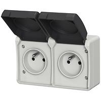 Dupla aljzat AQUA PLUS IP44 grey 40115