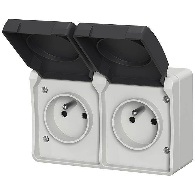 Dupla aljzat AQUA PLUS IP44 grey 40115