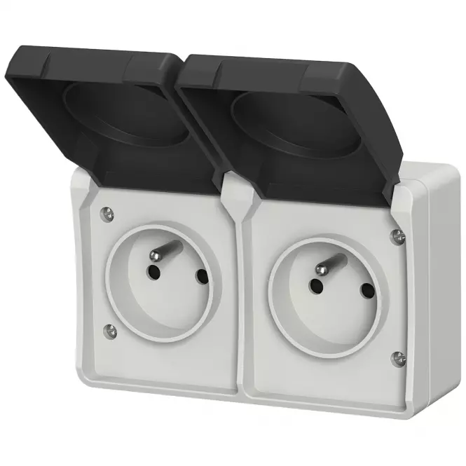 Dupla aljzat AQUA PLUS IP44 grey 40115