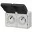 Dupla aljzat AQUA PLUS IP44 grey 40115