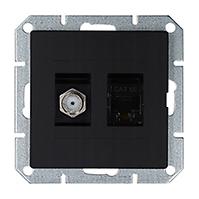 Aljzat typu F + Aljzat RJ45 MEDIUM black 33505