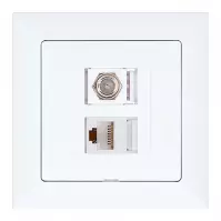 Aljzat typu F + Aljzat RJ45 POLA white 33026