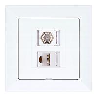 Aljzat typu F + Aljzat RJ45 POLA white 33026