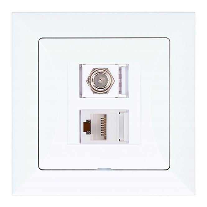 Aljzat typu F + Aljzat RJ45 POLA white 33026