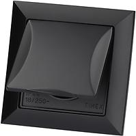 Egyetlen aljzat IP44 POLA black 33209