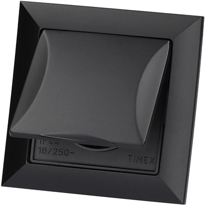 Egyetlen aljzat IP44 POLA black 33209