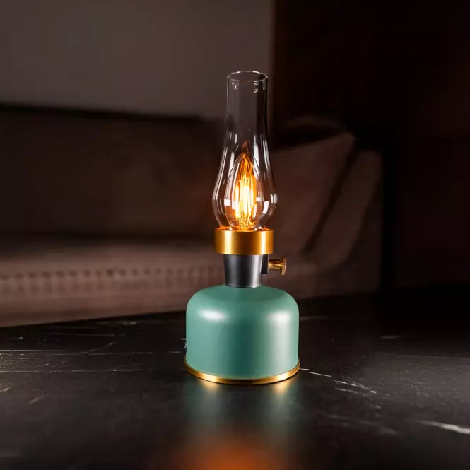 Asztali lámpa OLIA USB IP44 green