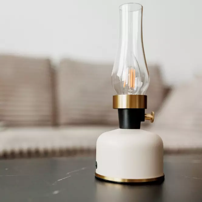 Asztali lámpa OLIA USB IP44 beige