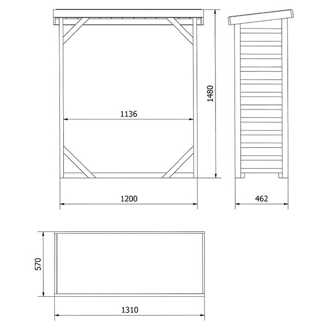 Fatárolók Lozana – 130x50x145 cm