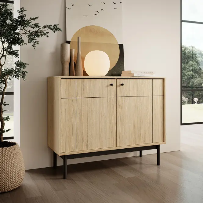 Komód Japandi K104 tölgy linea,5