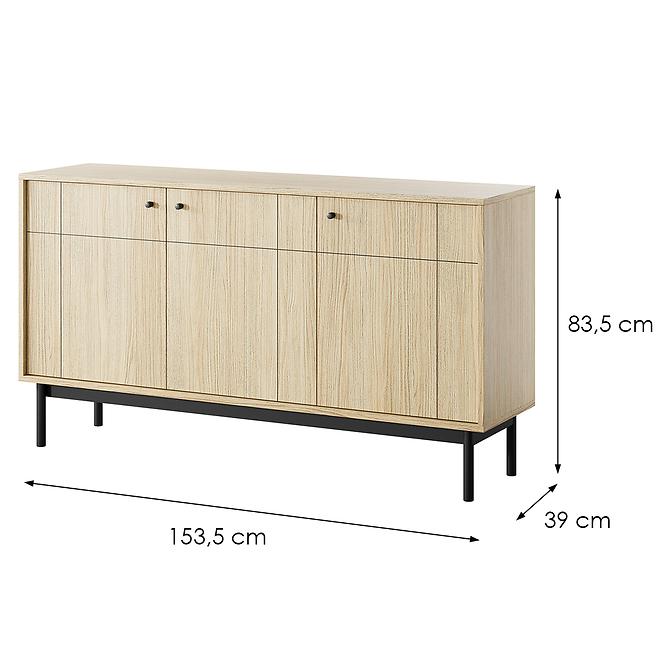 Komód Japandi K154 tölgy linea,2
