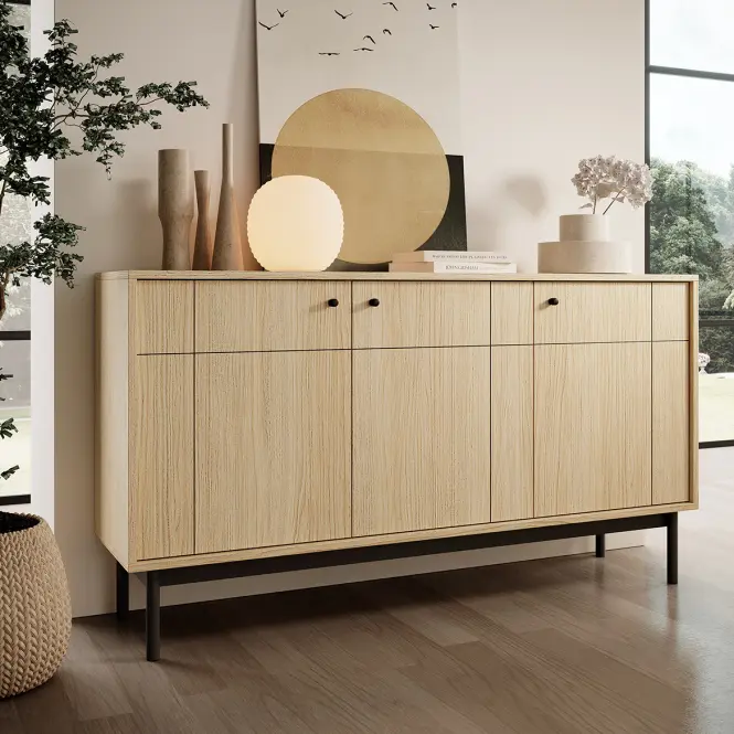 Komód Japandi K154 tölgy linea,5