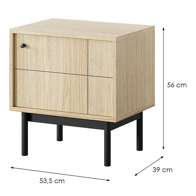 Éjjeliszekrény Japandi S54 tölgy linea,2