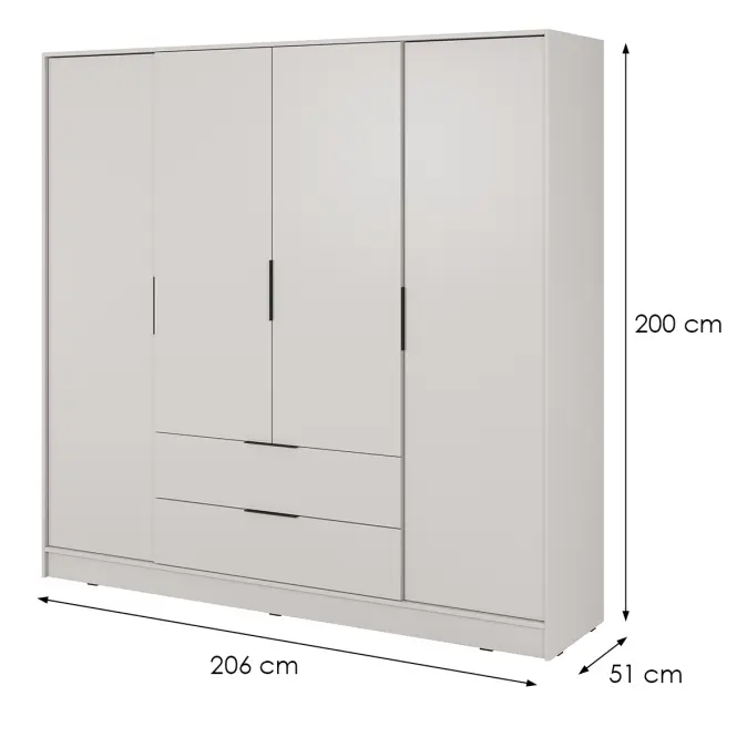 Szekrény Kelly 4D tükör nélkül cashmere