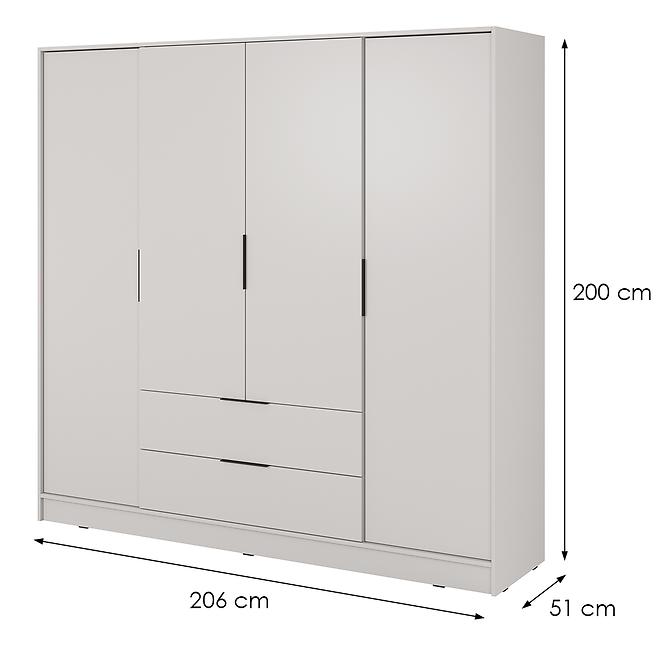 Szekrény Kelly 4D tükör nélkül cashmere
