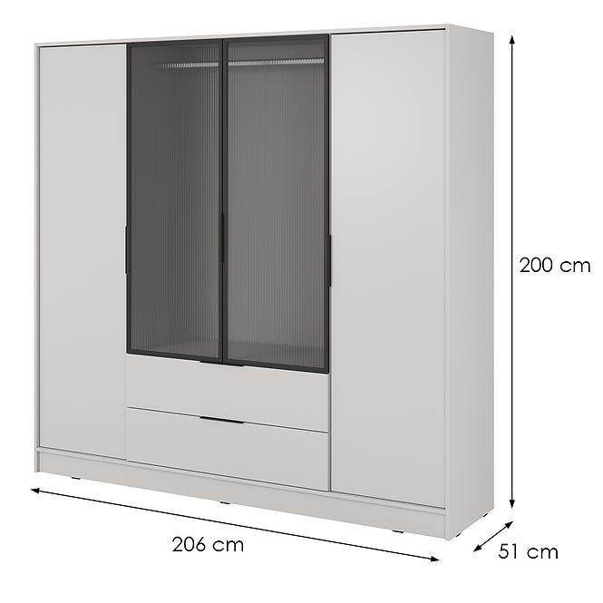 Szekrény Kelly 4D RM cashmere + led