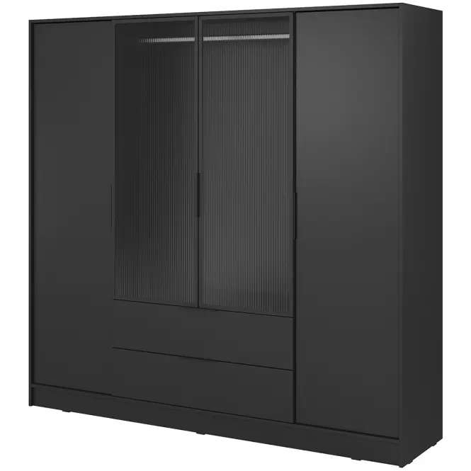 Szekrény Kelly 4D RM fekete + led