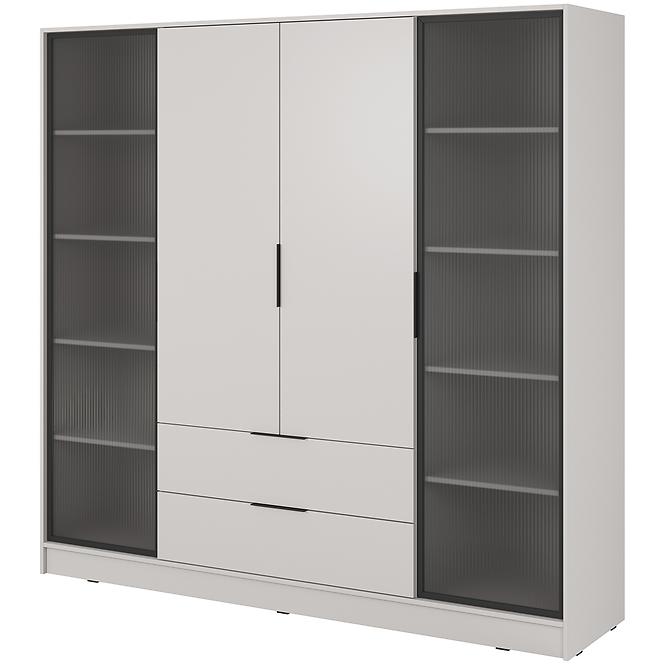 Szekrény Kelly 4D RD cashmere + led
