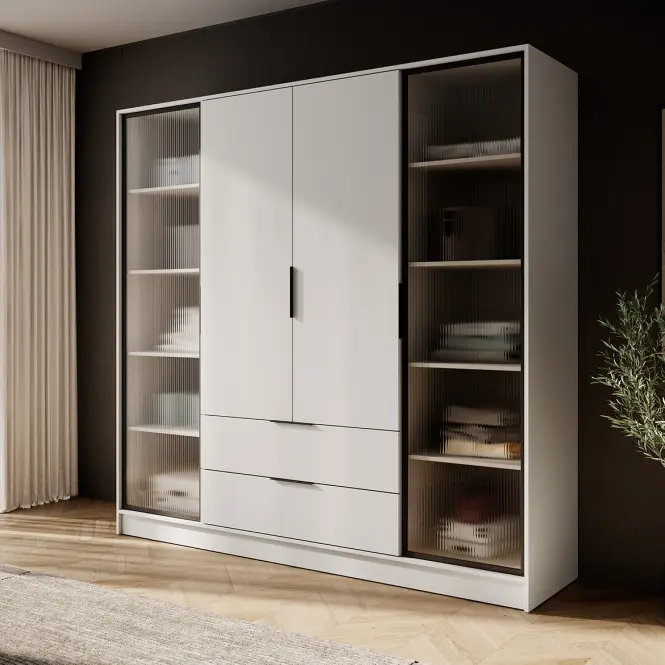 Szekrény Kelly 4D RD cashmere + led,4
