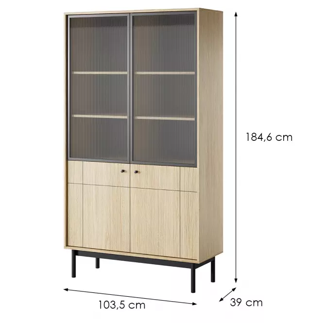 Vitrin Japandi WT104 tölgy linea,2