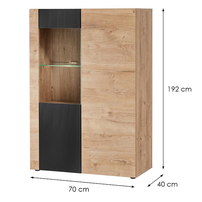 Vitrin Aron RZS AR WSW tölgy ribbeck/fekete,2