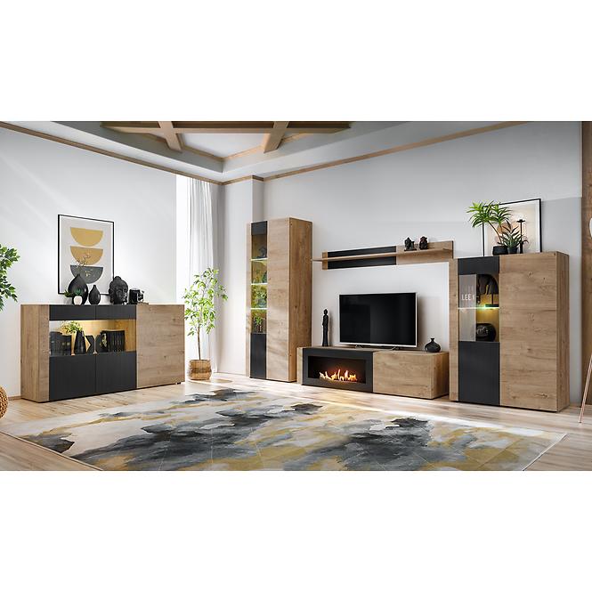Vitrin Aron RZS AR WSW tölgy ribbeck/fekete,8