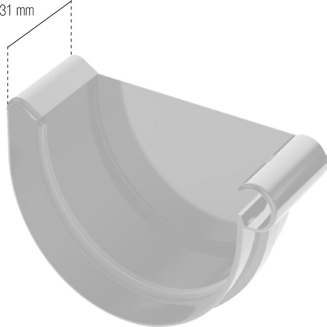 BRYZA Ereszcsatorna bal oldali műanyag Ø 75 mm, barna RAL 8017,2